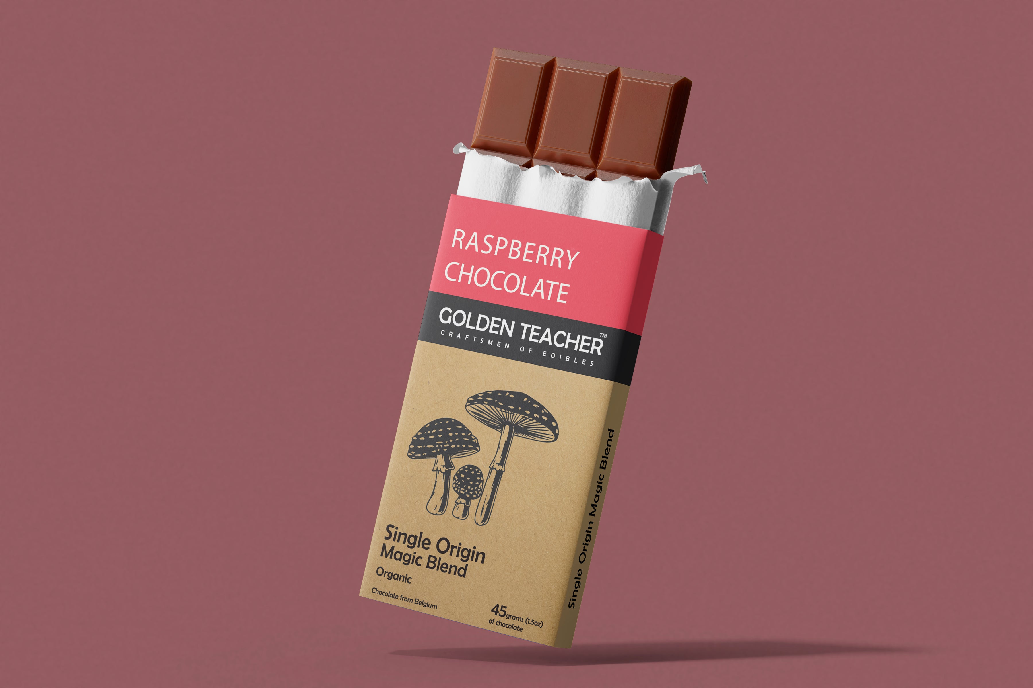 Golden Teacher Raspberry Chocolate Bar