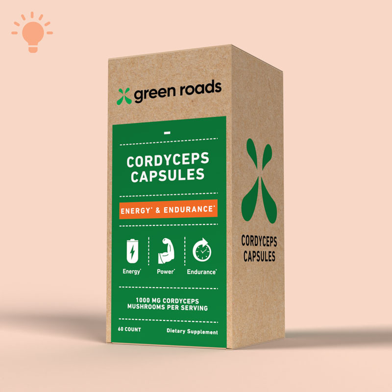 Green Roads Cordyceps Energy & Endurance Mushroom Capsules - 60 Ct