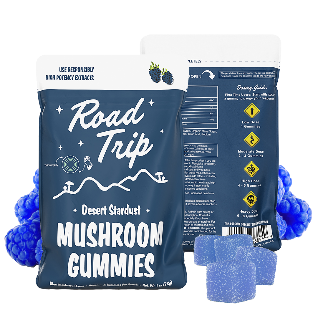 Road Trip Desert Stardust Mushroom Gummies Blue Raspberry - 8 Ct