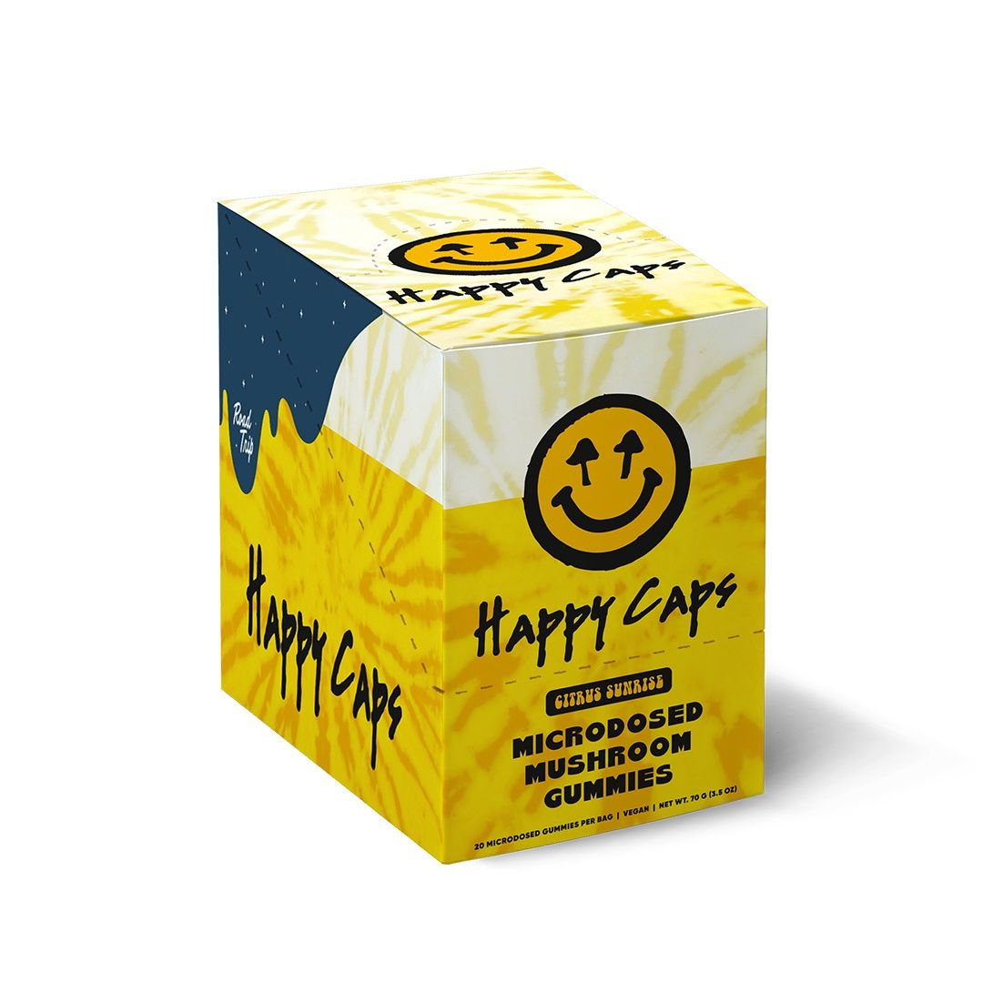Road Trip x Happy Caps Microdosed Mushroom Gummies Citrus Sunrise - 20 Ct