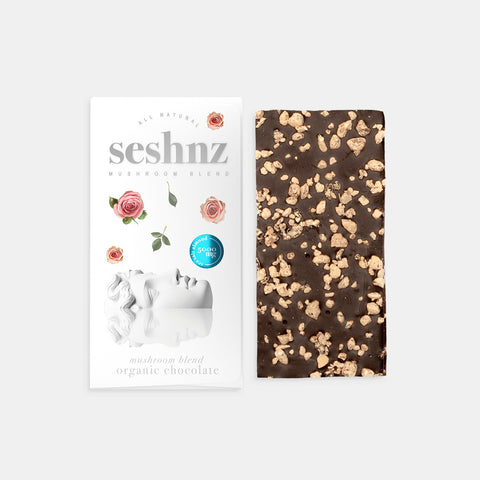 Seshnz Mushroom Blend Dark Chocolate Bar Sea Salt Almond