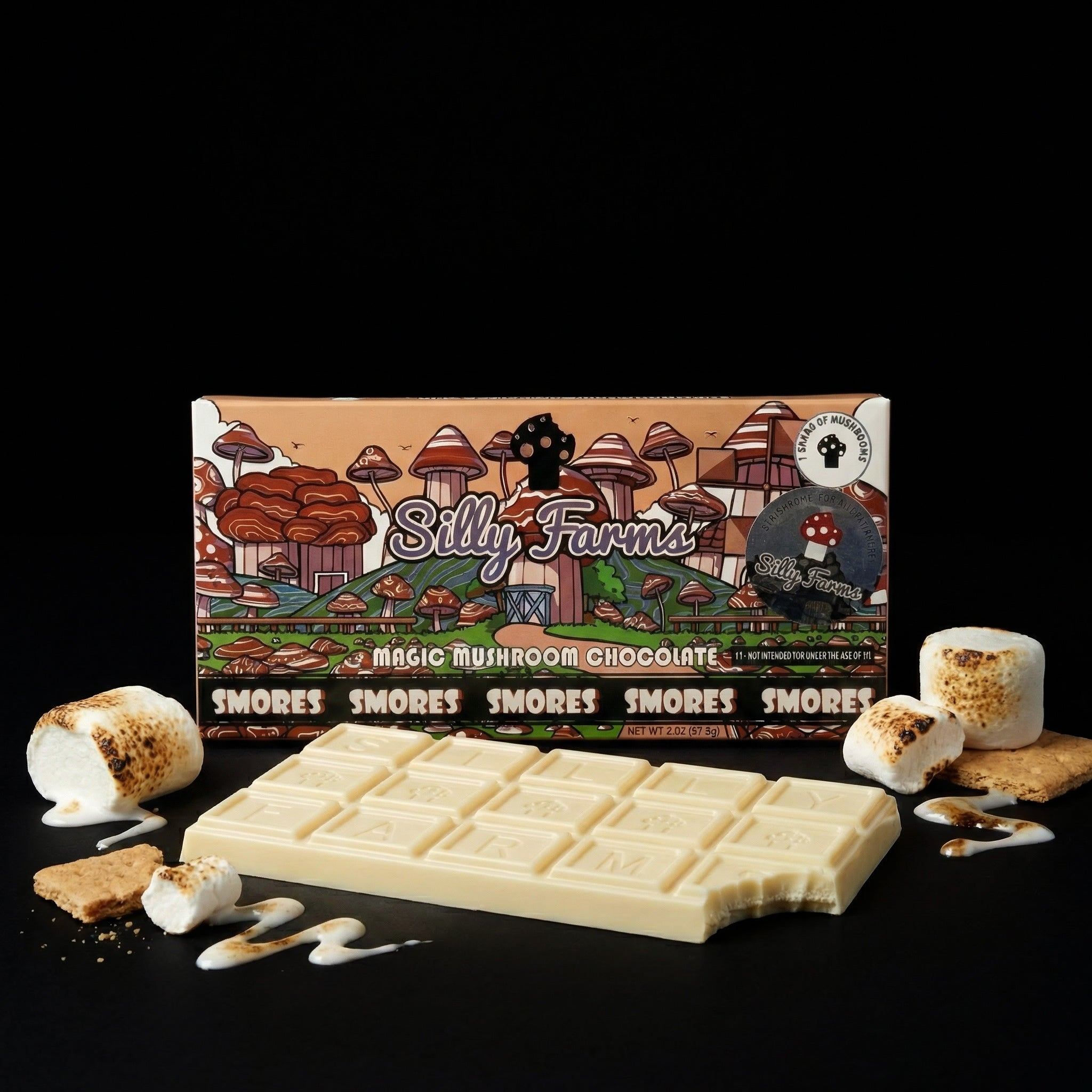 Silly Farms Magic Mushroom Chocolate Bar S'mores
