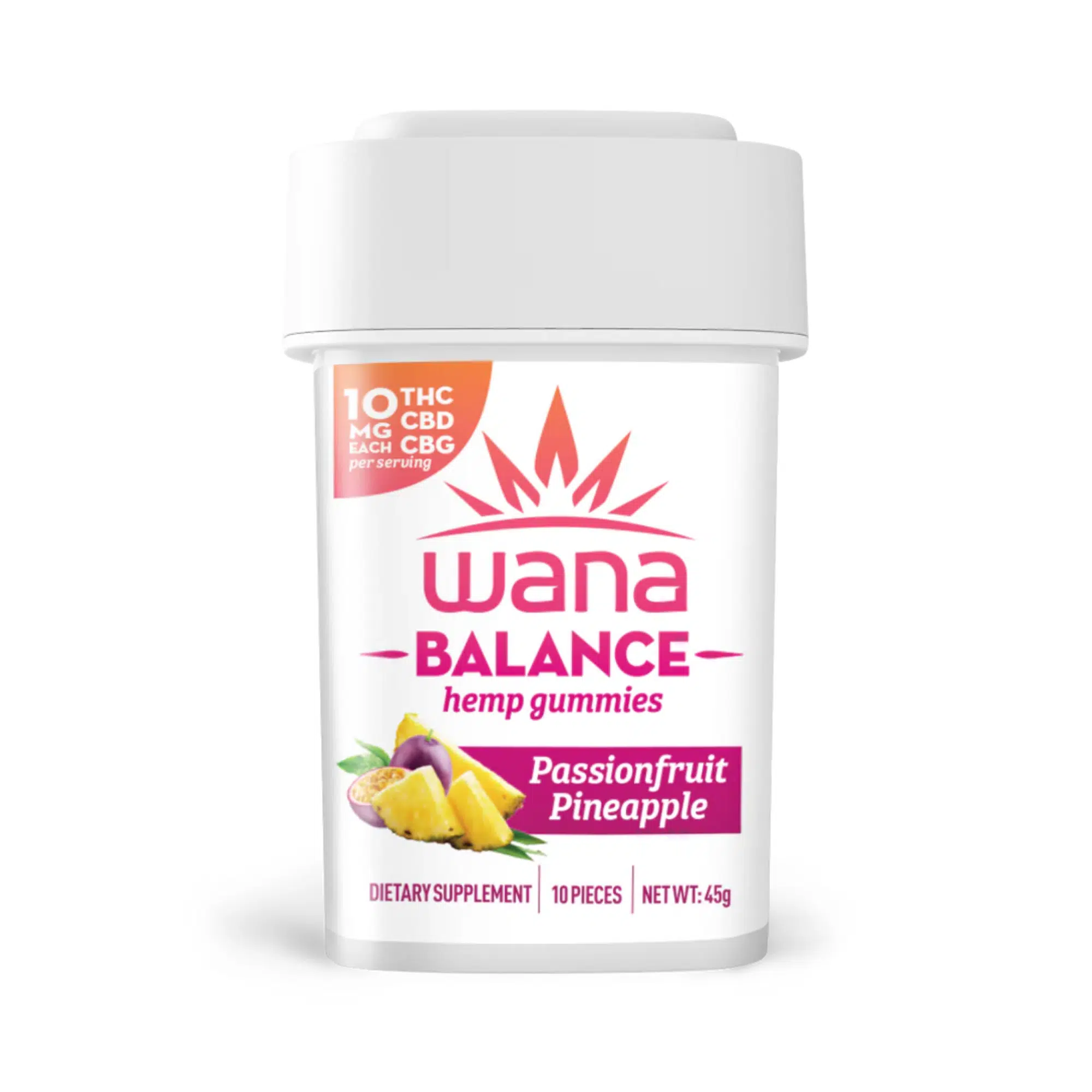 Wana Balance Passionfruit Pineapple Gummies - 10 Ct
